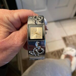 Vintage ladies Baby Phat silver tone cuff Watch